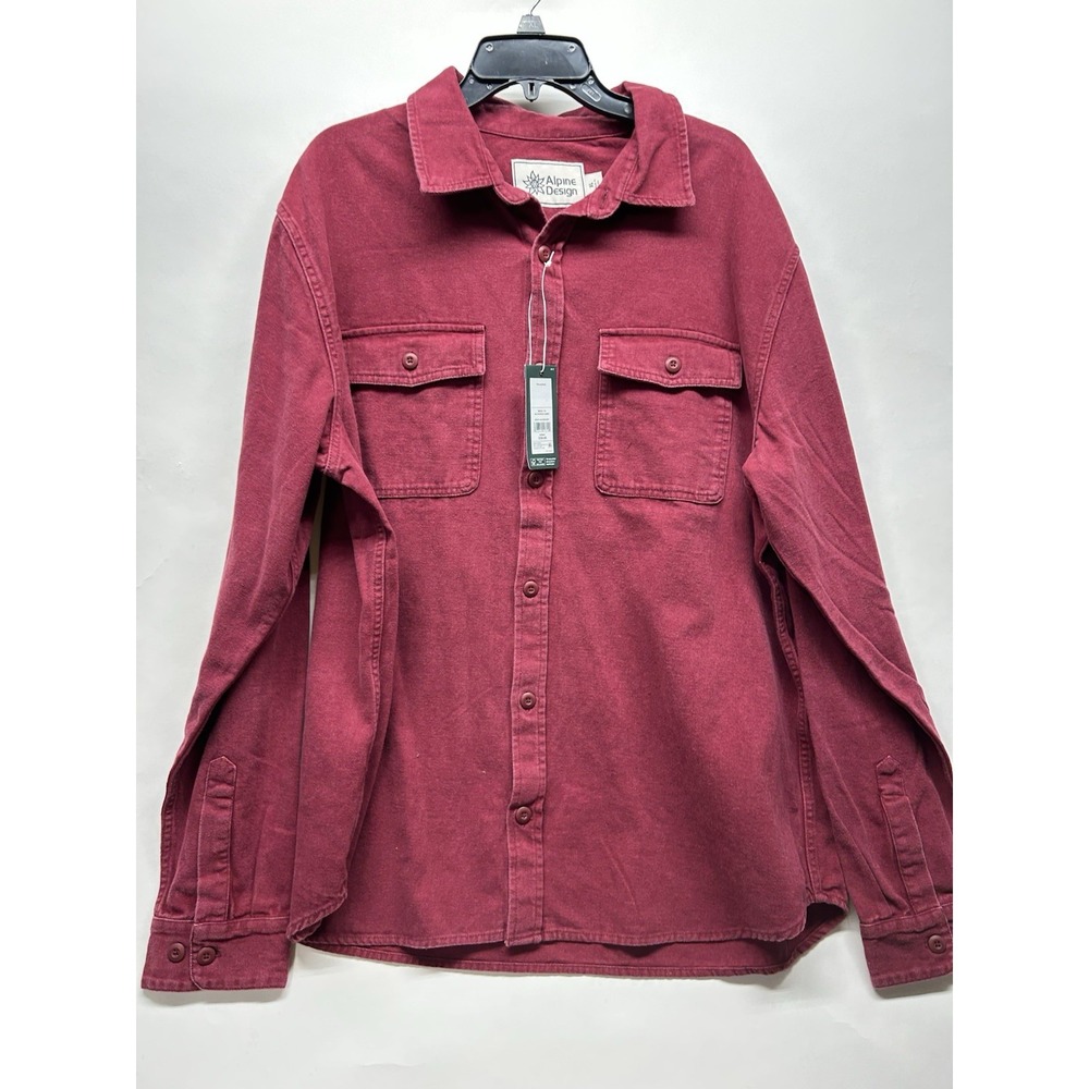 Alpine Designs Men's Chamois Shirt Deep Cranberry-XL (F6)